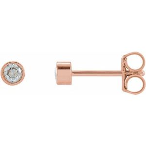 14K Rose 1/8 CTW Natural Diamond Micro Bezel-Set Earrings