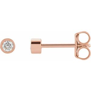 14K Rose 1/10 CTW Natural Diamond Micro Bezel-Set Earrings