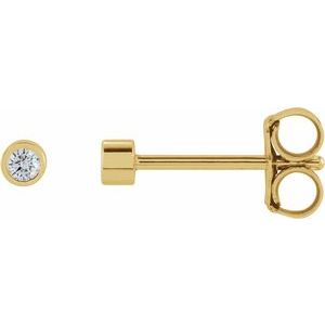14K Yellow .04 CTW Natural Diamond Micro Bezel-Set Earrings