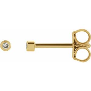 14K Yellow .02 CTW Natural Diamond Micro Bezel-Set Earrings