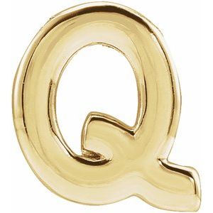 14K Yellow Block Initial Q Slide Pendant