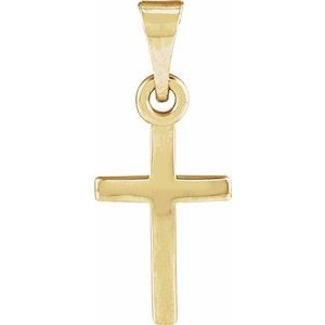 14K Yellow Cross Pendant