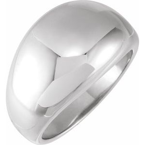 Sterling Silver 12 mm Dome Ring