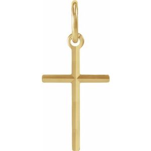 14K Yellow 13x8.5 mm Cross pendant