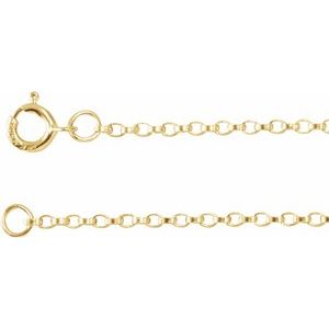 14K Yellow 1.1 mm Rolo 18 Chain