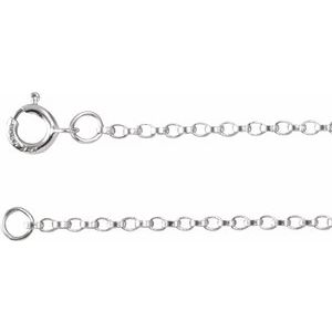 14K White 1.1 mm Rolo 7 Chain