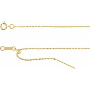 14K Yellow 1 mm Adjustable Threader Box 6-8 Chain