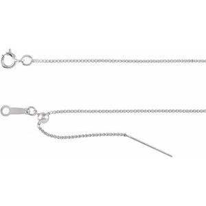 Rhodium-Plated Sterling Silver 1 mm Adjustable Threader Box 16-22 Chain