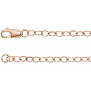 14K Rose 2.5 mm Cable 7 Chain