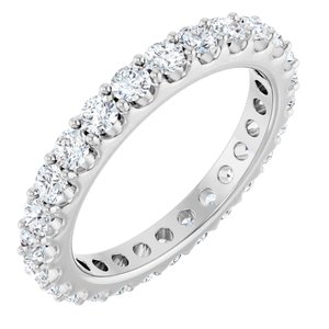 14K White 1 1/2 CTW Diamond Eternity Band Size 7
