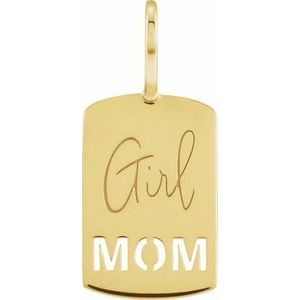 14K Yellow Girl Mom Charm/Pendant