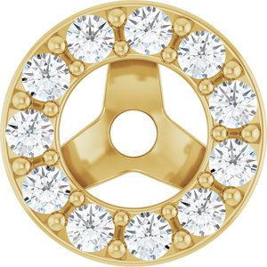14K Yellow 1/6 CTW Natural Diamond Halo-Style Earring Jackets