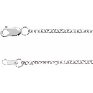 Rhodium-Plated Sterling Silver 1.5 mm Cable 7 Chain
