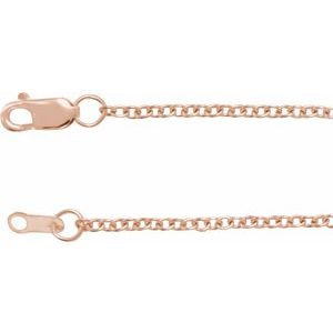 14K Rose 1.5 mm Cable 20 Chain