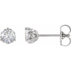 14K White 1/2 CTW Lab-Grown Diamond Fleur-de-Lis Earrings