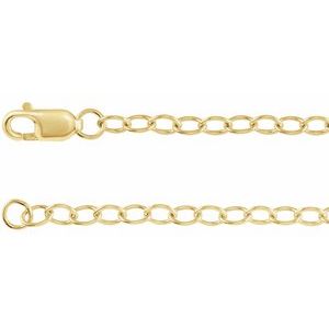 14K Yellow Gold-Filled 2.5 mm Cable 7 Chain