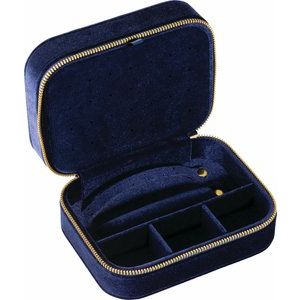 Navy Velvet Rectangle Travel Case