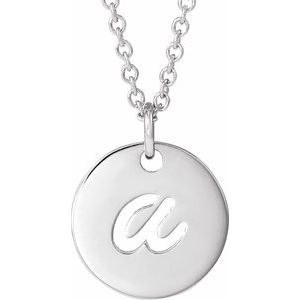 Sterling Silver Script Initial A 16-18 Necklace