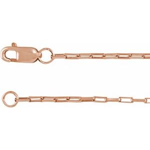 14K Rose 1.2 mm Elongated Box 18 Chain