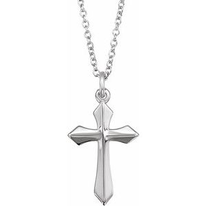 Sterling Silver Cross 18 Necklace
