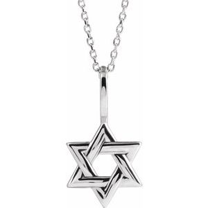 Sterling Silver Star of David 16-18 Necklace