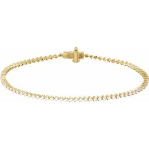 14K Yellow 1 1/2 CTW Lab-Grown Diamond 7 1/4" Line Bracelet