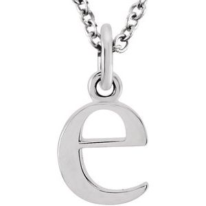 Sterling Silver Lowercase Initial e 16 Necklace
