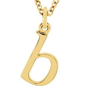 14K Yellow Lowercase Initial b 16 Necklace