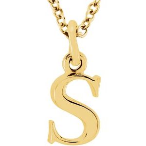 14K Yellow Lowercase Initial s 16 Necklace