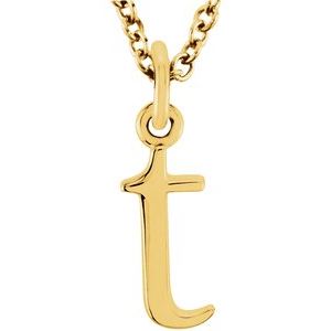 14K Yellow Lowercase Initial t 16 Necklace