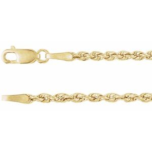 14K Yellow 2 mm Hollow Rope 20 Chain