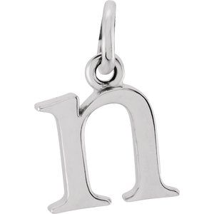 Sterling Silver Lowercase Initial n 16 Necklace