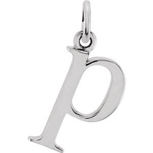 Sterling Silver Lowercase Initial p 16 Necklace