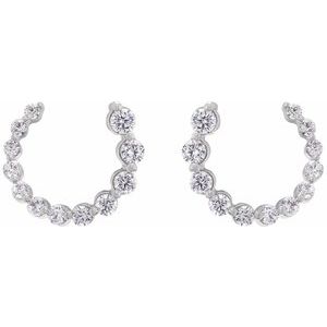 14K White 1/2 CTW Lab-Grown Diamond Front-Back Earrings