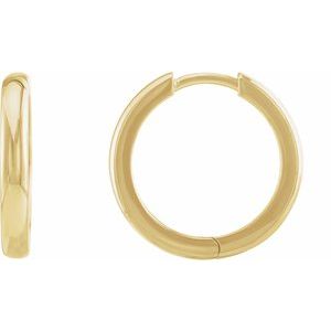 14K Yellow 17 mm Hinged Hoop Earrings