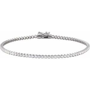 14K White 1 5/8 CTW Lab-Grown Diamond Lightweight Line 7" Bracelet