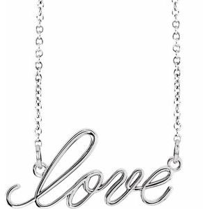 Sterling Silver Love 16 1/2" Necklace