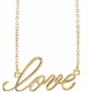 14K Yellow Love 16 1/2" Necklace