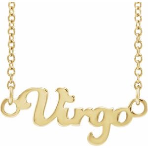 14K Yellow Virgo Zodiac 18" Necklace