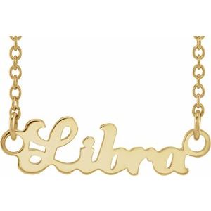 14K Yellow Libra Zodiac 18" Necklace