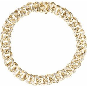 14K Yellow 1 1/2 CTW Natural Diamond Link 7 Bracelet