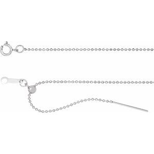 Sterling Silver 1 mm Adjustable Threader Bead 16-22" Chain