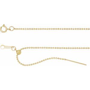 14K Yellow 1 mm Adjustable Threader Bead 16-22" Chain