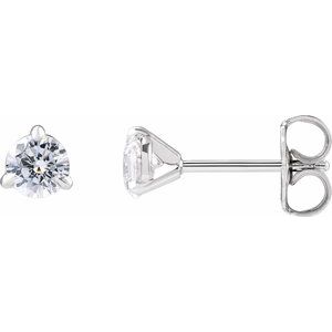 14K White 1/2 Lab-Grown Diamond Cocktail-Style Stud Earrings