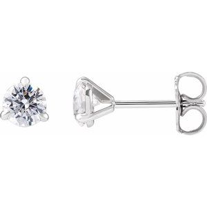 14K White 3/4 Lab-Grown Diamond Cocktail-Style Stud Earrings