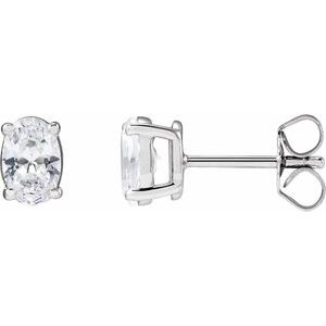 14K White 1 CTW Lab-Grown Diamond Stud Earrings