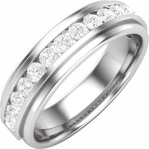 14K White 1/2 CTW Lab-Grown Diamond Channel Set Band