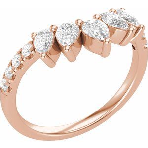 14K Rose 3/4 CTW Lab-Grown Diamond Contour Band
