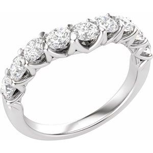 14K White 1 CTW Lab-Grown Diamond Contour Band