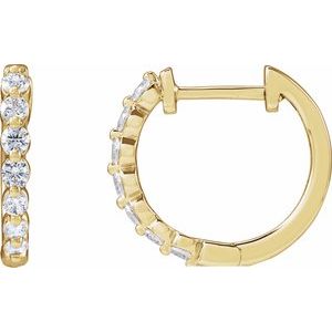 14K Yellow 1/2 CTW Lab-Grown Diamond Hoop Earrings